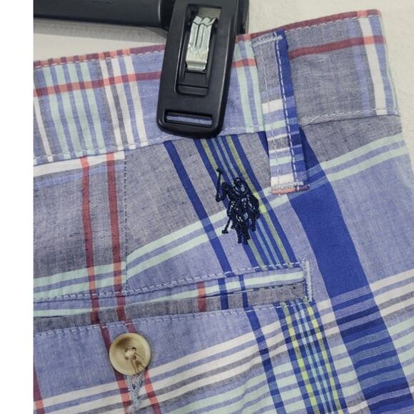 US Polo Assn Shorts Mens 34 Paid Blue/Pink/White Casual Preppy Shorts NWT - Picture 5 of 8